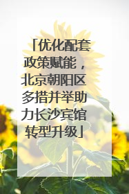 优化配套政策赋能，北京朝阳区多措并举助力长沙宾馆转型升级