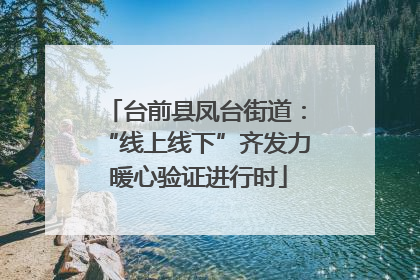台前县凤台街道：“线上线下”齐发力 暖心验证进行时