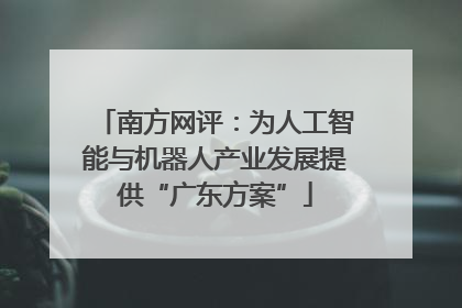 南方网评：为人工智能与机器人产业发展提供“广东方案”