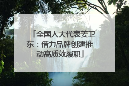 全国人大代表姜卫东：借力品牌创建推动高质效履职