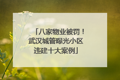 八家物业被罚！武汉城管曝光小区违建十大案例