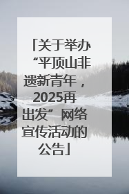 关于举办“平顶山非遗新青年，2025再出发”网络宣传活动的公告