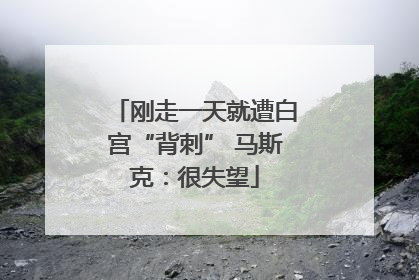 刚走一天就遭白宫“背刺” 马斯克：很失望