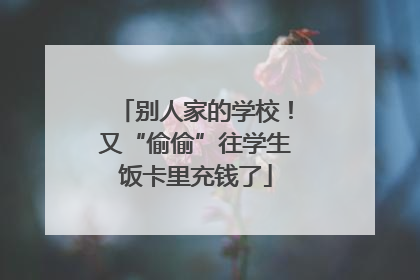 别人家的学校！又“偷偷”往学生饭卡里充钱了