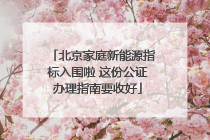 北京家庭新能源指标入围啦 这份公证办理指南要收好