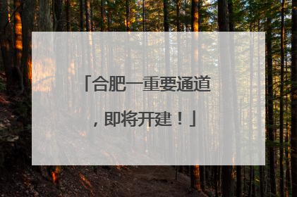 合肥一重要通道,即将开建!