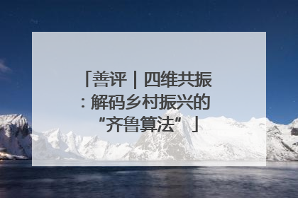 善评｜四维共振：解码乡村振兴的“齐鲁算法”
