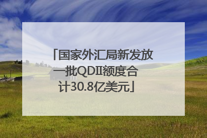 国家外汇局新发放一批QDII额度合计30.8亿美元