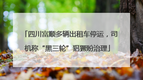 四川富顺多辆出租车停运，司机称“黑三轮”猖獗盼治理