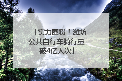 实力圈粉！潍坊公共自行车骑行量破4亿人次