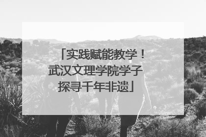 实践赋能教学！武汉文理学院学子探寻千年非遗