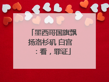 墨西哥国旗飘扬洛杉矶 白宫：看，罪证