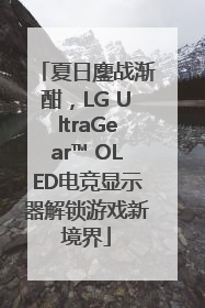 夏日鏖战渐酣，LG UltraGear™ OLED电竞显示器解锁游戏新境界