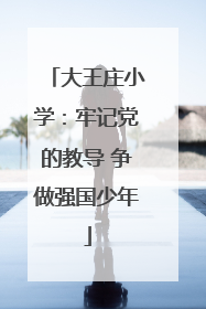 大王庄小学：牢记党的教导 争做强国少年