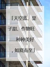 天空蓝、果子甜、作物旺……种种美好，如夏而至