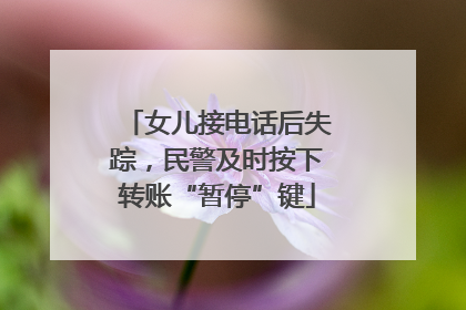 女儿接电话后失踪，民警及时按下转账“暂停”键