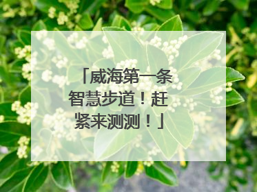 威海第一条智慧步道！赶紧来测测！