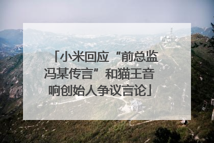 小米回应“前总监冯某传言”和猫王音响创始人争议言论