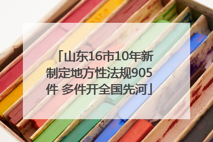 山东16市10年新制定地方性法规905件 多件开全国先河