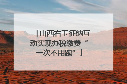 山西右玉征纳互动实现办税缴费“一次不用跑”