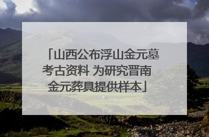 山西公布浮山金元墓考古资料 为研究晋南金元葬具提供样本
