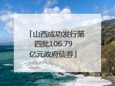 山西成功发行第四批106.79亿元政府债券