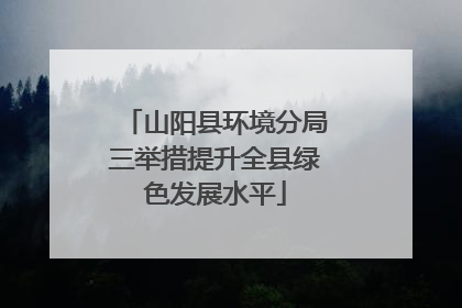 山阳县环境分局三举措提升全县绿色发展水平