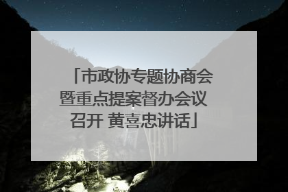 市政协专题协商会暨重点提案督办会议召开 黄喜忠讲话
