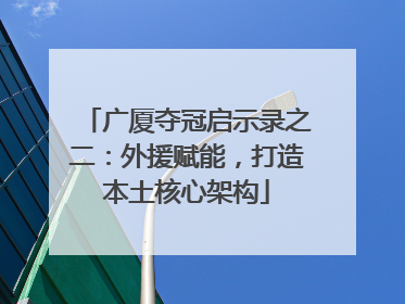 广厦夺冠启示录之二：外援赋能，打造本土核心架构
