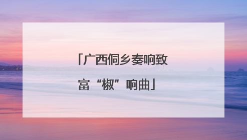 广西侗乡奏响致富“椒”响曲