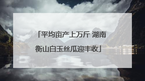 平均亩产上万斤 湖南衡山白玉丝瓜迎丰收