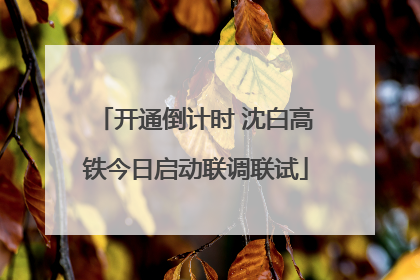 开通倒计时 沈白高铁今日启动联调联试