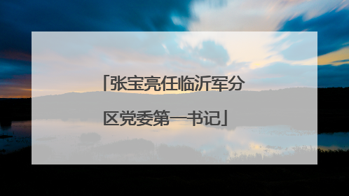 张宝亮任临沂军分区党委第一书记