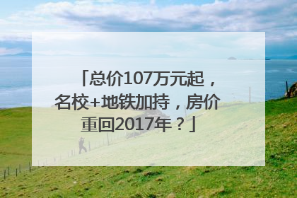总价107万元起，名校+地铁加持，房价重回2017年？