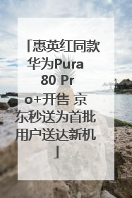 惠英红同款华为Pura 80 Pro+开售 京东秒送为首批用户送达新机