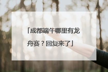 成都端午哪里有龙舟赛？回复来了