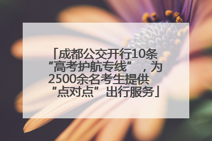 成都公交开行10条“高考护航专线”，为2500余名考生提供“点对点”出行服务