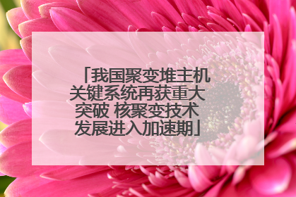 我国聚变堆主机关键系统再获重大突破 核聚变技术发展进入加速期