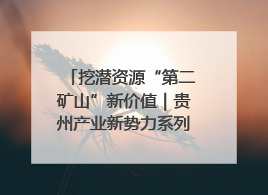 挖潜资源“第二矿山”新价值｜贵州产业新势力系列报道之十四