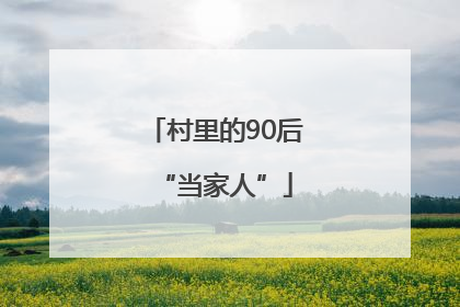 村里的90后“当家人”