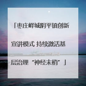 枣庄峄城阴平镇创新宣讲模式 持续激活基层治理“神经末梢”