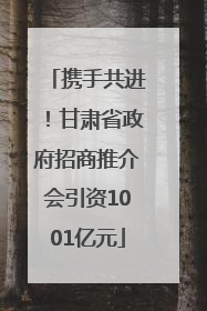 携手共进！甘肃省政府招商推介会引资1001亿元