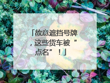 故意遮挡号牌，这些货车被“点名”！