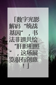 数字光影解码“统战基因”，书法非遗共绘“肝胆相照”，这场展览很有创意！