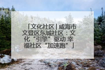 文化社区│威海市文登区东城社区：文化“引擎”驱动 幸福社区“加速跑”