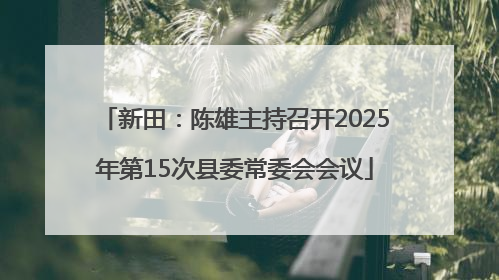 新田：陈雄主持召开2025年第15次县委常委会会议