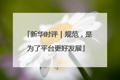 新华时评｜规范，是为了平台更好发展