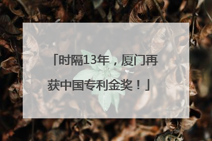 时隔13年，厦门再获中国专利金奖！