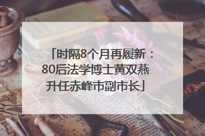 时隔8个月再履新：80后法学博士黄双燕升任赤峰市副市长