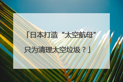 日本打造“太空航母”只为清理太空垃圾？